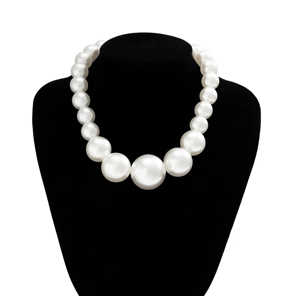 IngeSight.Z New Exaggerated Big Imitation Pearls Choker Necklace Women Personality Elegant White Pearl Beaded Bride Jewelry 2025
