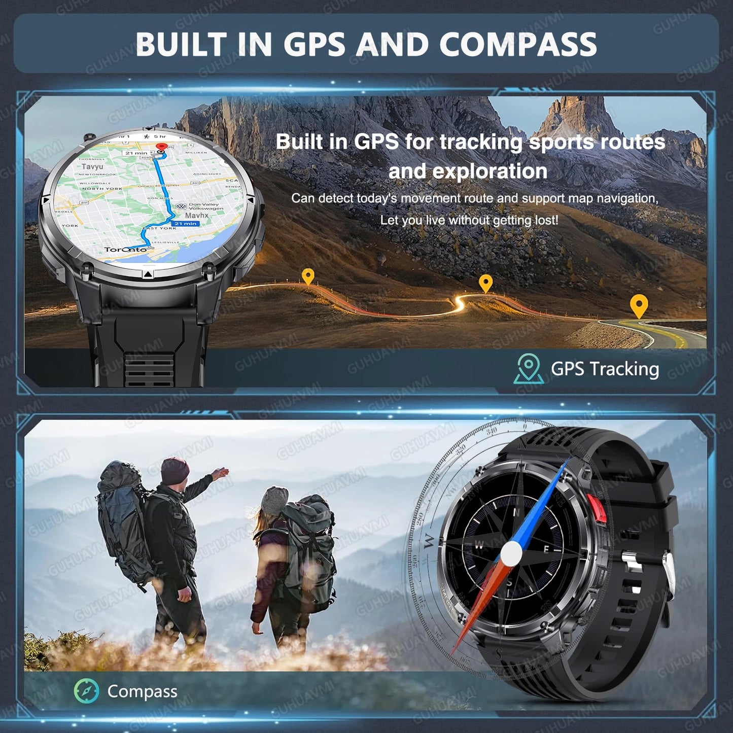 2026 New T-Rex3 Pro GPS Tracker Smartwatch Men 120-Day Standby 1100mAh Clock Rugged Outdoor Sport 10ATM Waterproof Call Watches