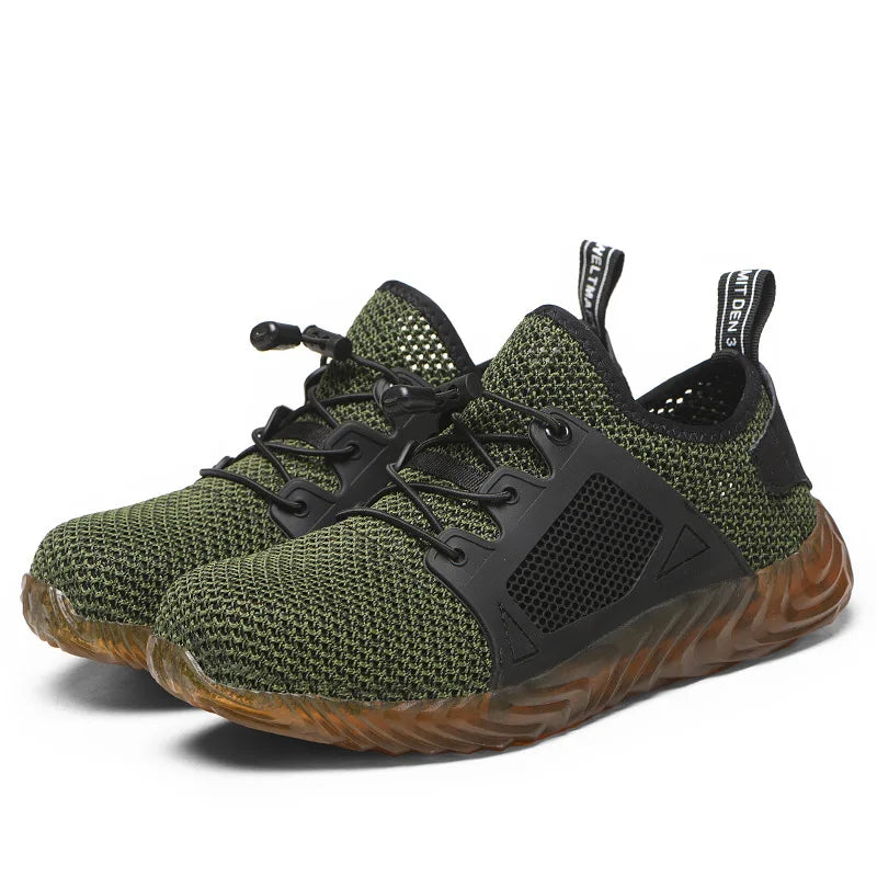 Work Sneakers Men Safety Shoes Construction Steel Toe Work Safety Boots Men Shoes Anti-puncture Work Summer Shoes Breathable