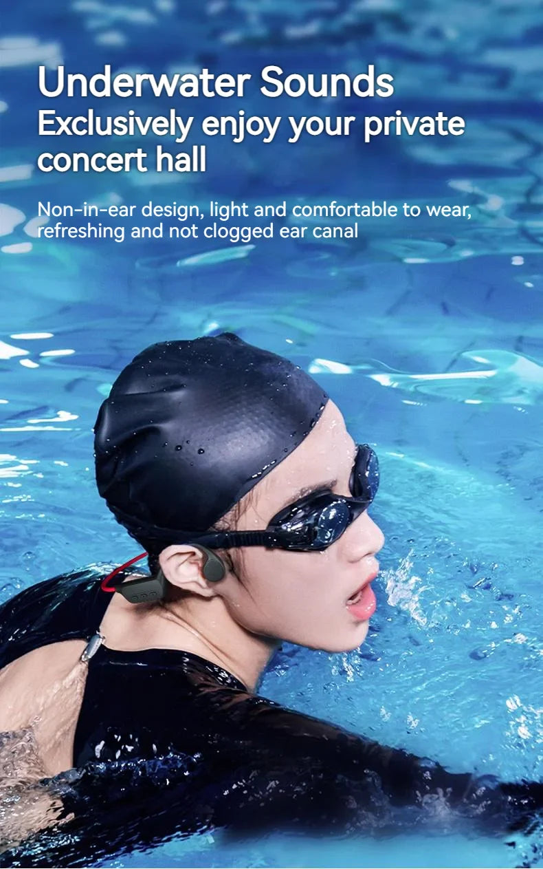 POLVCDG Bone Conduction Headset X7 IPX8 32GB Bluetooth 5.3 Wireless Headset with microphone Waterproof Swim 2023 New