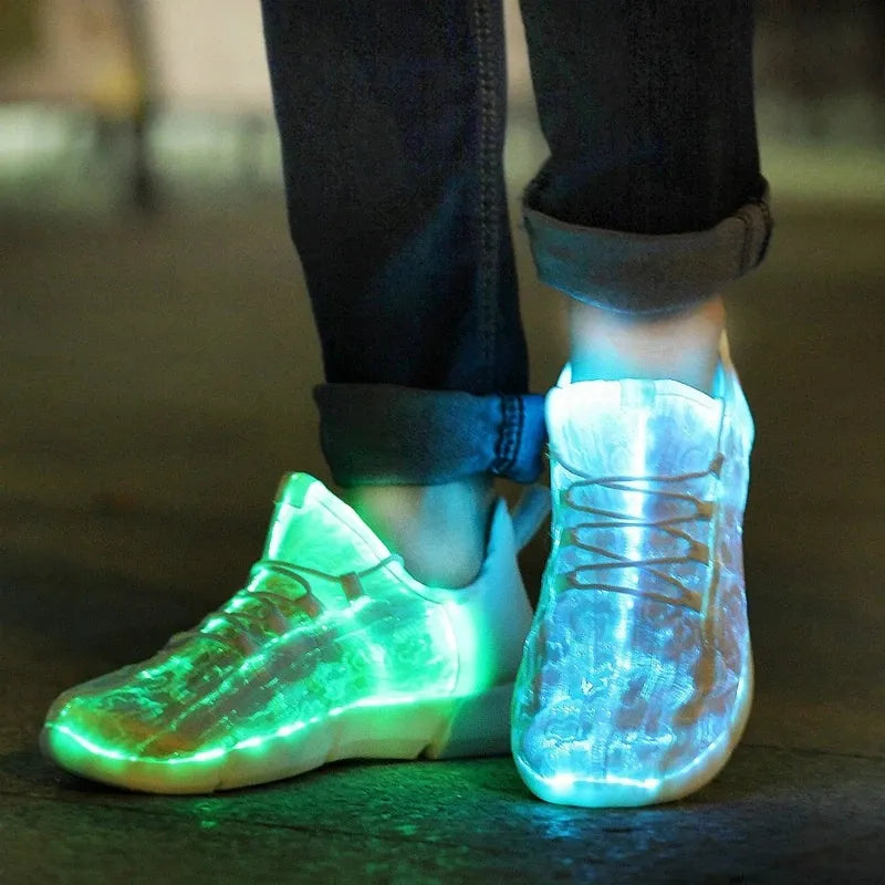 Boy Adults Luminous Glowing Sneakers Men Women Girls Kids LED Light Shoes Children
