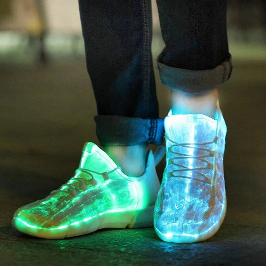 Boy Adults Luminous Glowing Sneakers Men Women Girls Kids LED Light Shoes Children