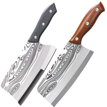 Damascus Kitchen Knife, Home Cooking Sharp Meat Cleaver Wooden Handle