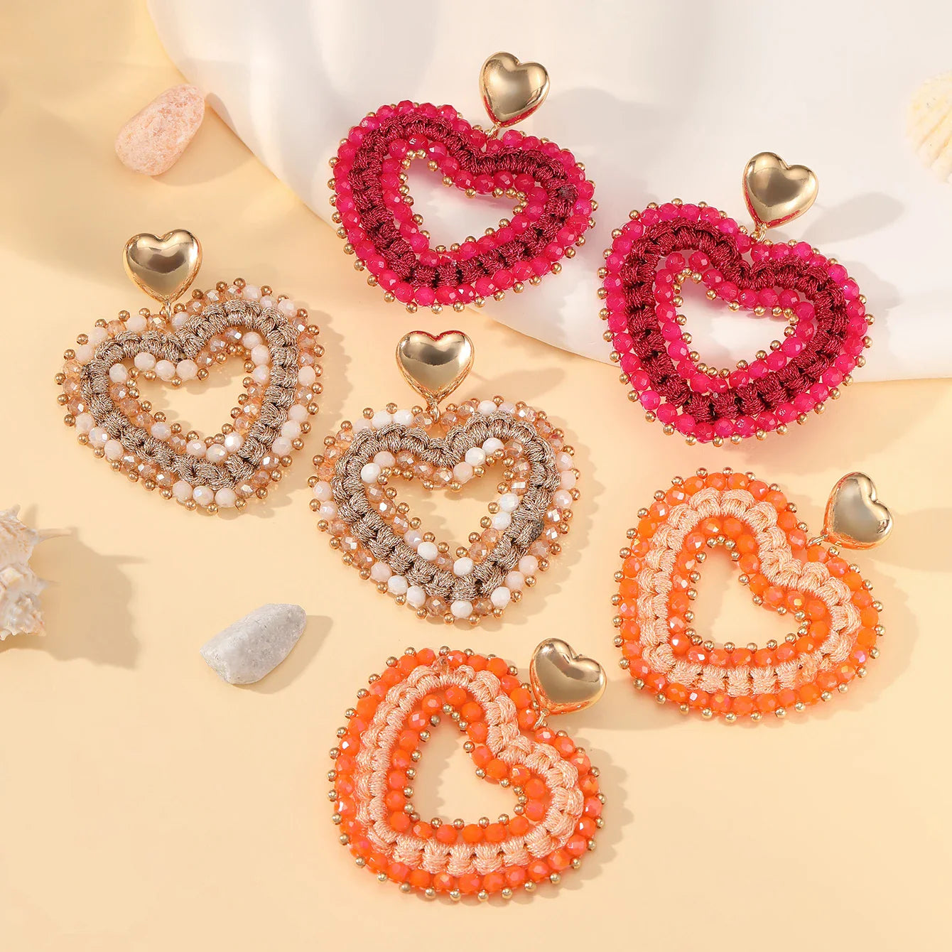 INKDEW Big Water Drop Shape Drop Earrings For Women Colorful Beads Handmade Threading Crystal Long Earrings Jewelry Gift EA144