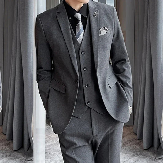 Tuxedo for Mens: Suit Pants Vest 3 Pcs Set Fashion Men's Casual Boutique Business