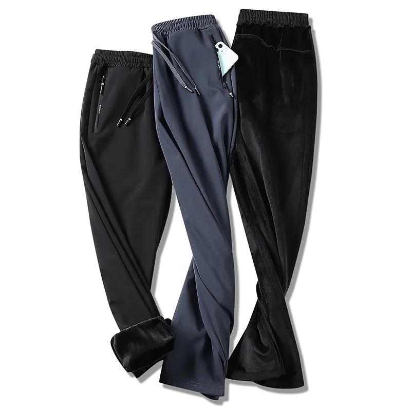 Men's Winter Warm Padded Sports Pants Waterproof Outdoor Rushing Pants Casual