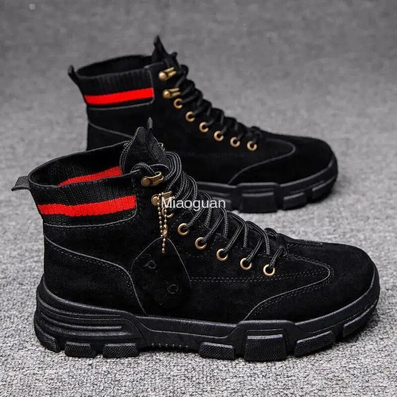 Men Boots Leather Waterproof Lace Up Military Boot Men Winter Fashion Ankle Shoes