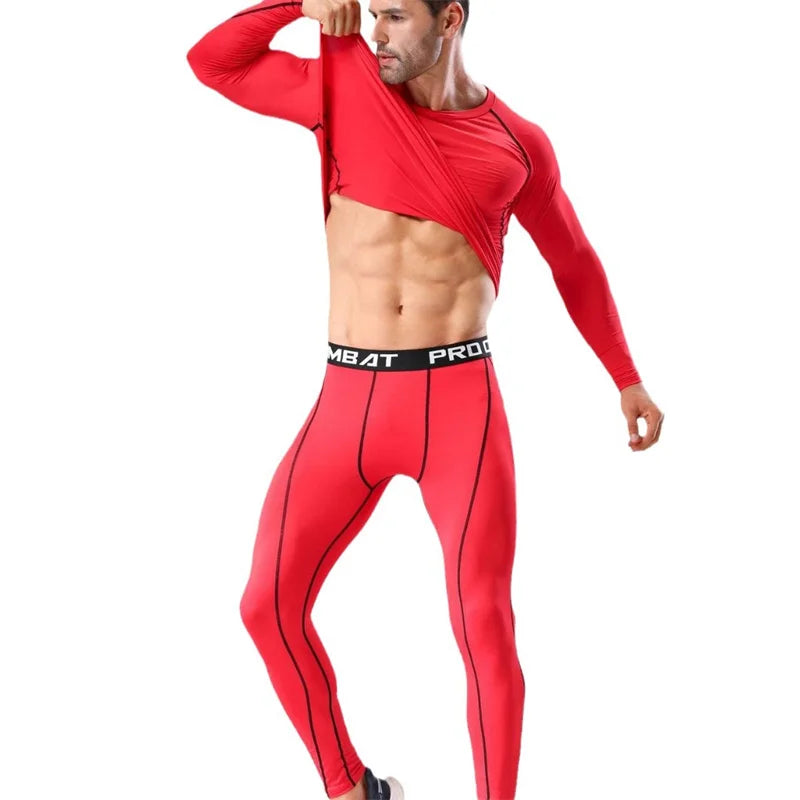 Men Running Set Gym Jogging Thermo underwear xxxxl Second skin Compression Fitness MMA rashgard Male Quick dry Track suit