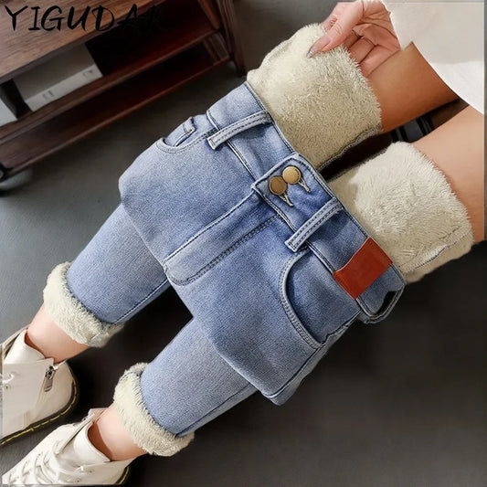 Winter Thick Velvet Women jeans