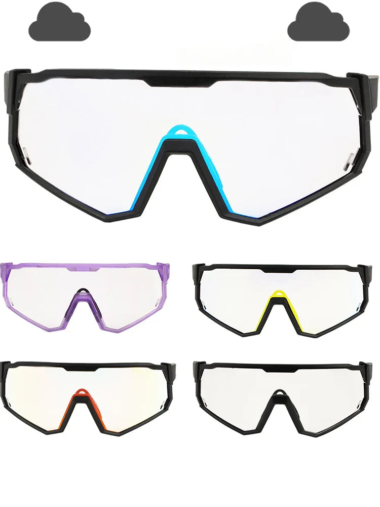 Photochromic Cycling Glasses Men Mountain Bike Sunglasses Women Clear MTB Sports Goggles Bicycle Triathlon Running Baseball