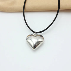 Diy Jewelry Goth Black Velvet 25mm Heart Pendant Choker Necklace for Women