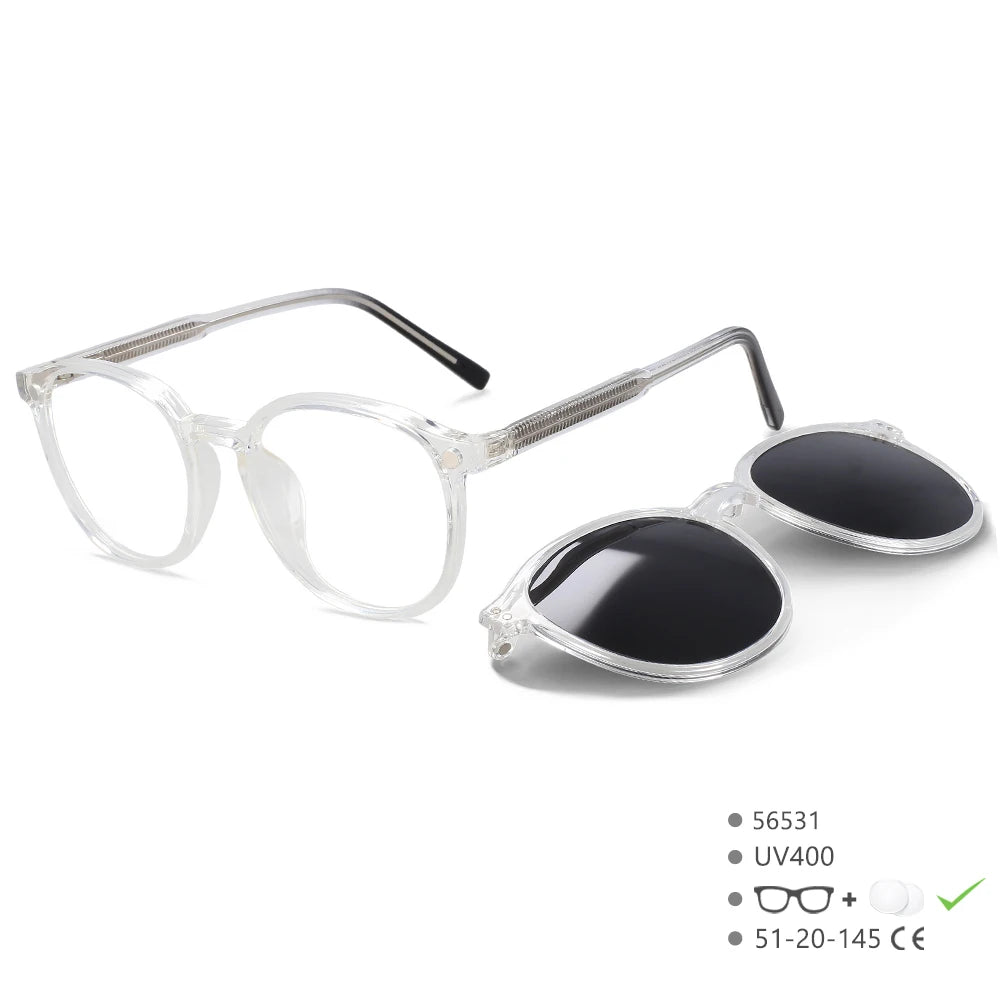 Sunglasses Women Round Magnetic Clip Fashion Computer Eyeglasses