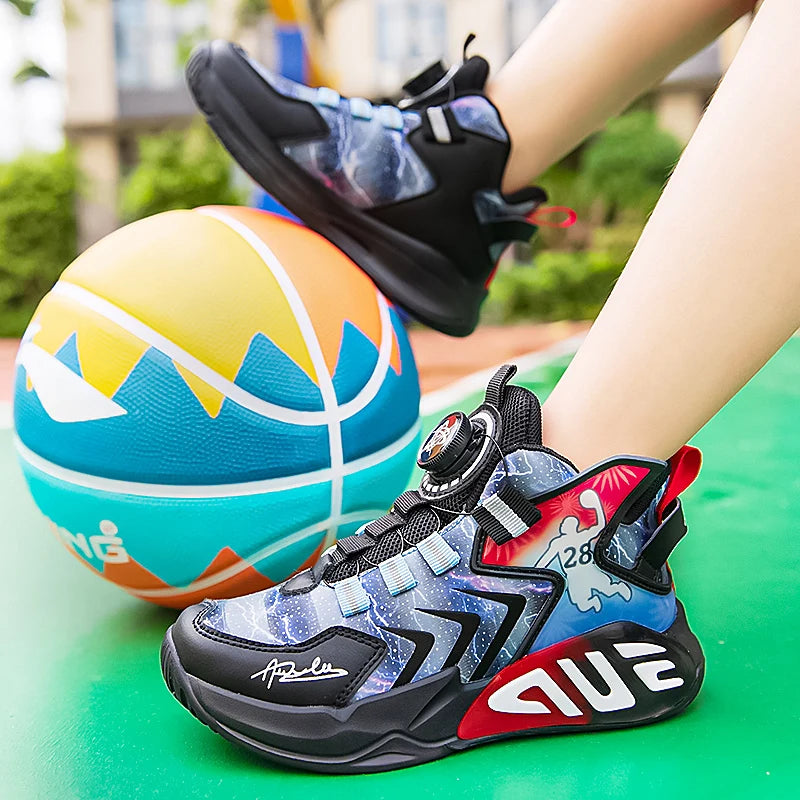 Basketball Shoes Kids Sneakers High Top Running Sports Shoes for Boys Tenis Boots Lightweight Children Sneakers