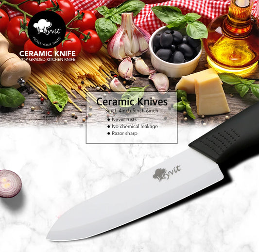 Ceramic knife 3 4 5 6 inch fruit slice practical chef knife white zirconia blade