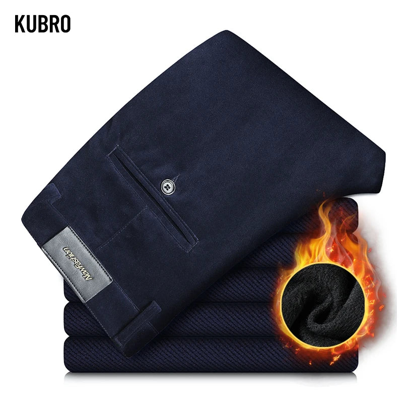 Colors Men's Classic Solid Corduroy Pantalon Autumn Winter Casual Pant Business Fashion