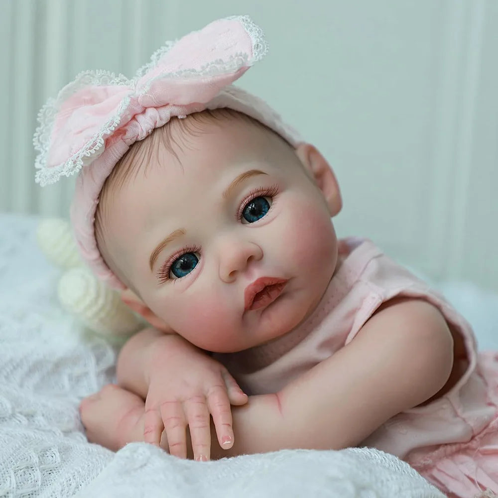 Baby Dolls Like Real Bebe Reborn Silicone Vinyl Full Body 45cm Realistic Newborn Girl Painted Babies Lifelike Doll Toy Gifts
