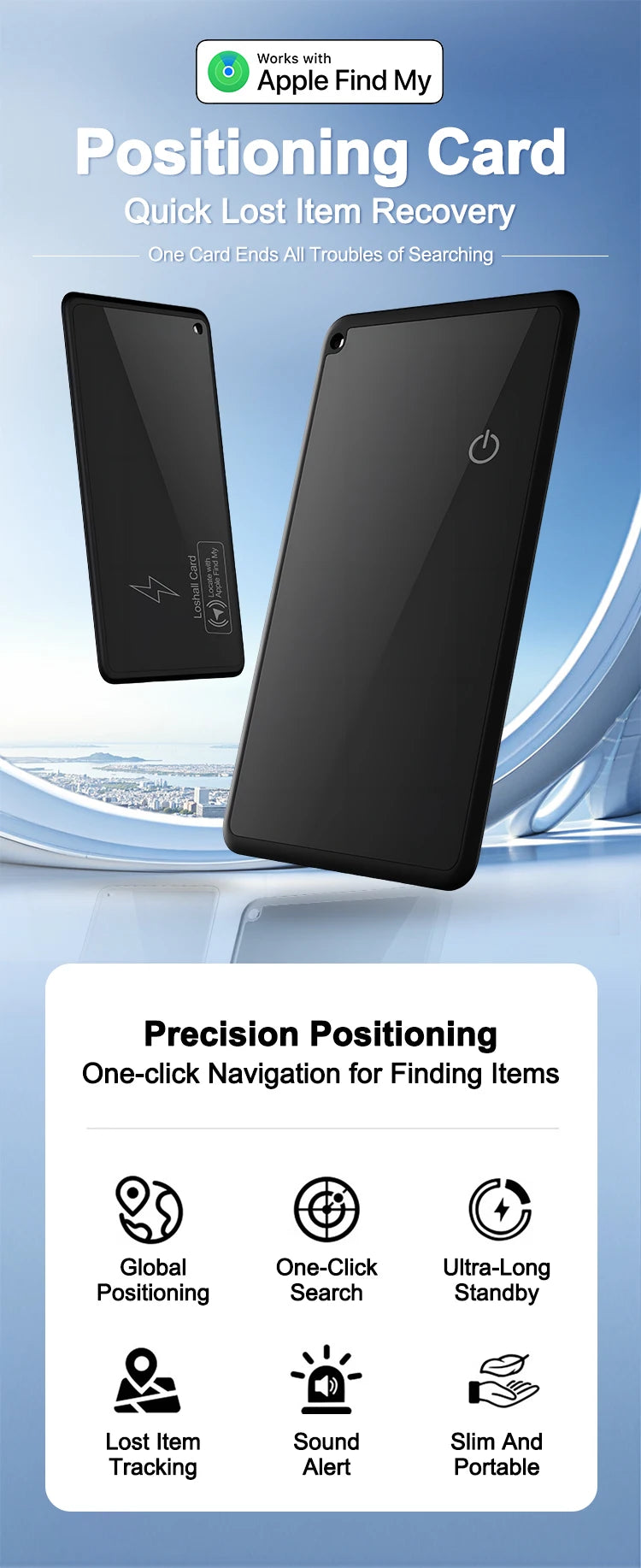 Smart Wallet tracking Card For IOS Find My App Bluetooth Tracker Ultra-thin Smart Tag Waterproof Gps Locator Wireless Charging