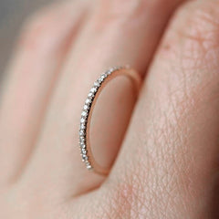 Tiny Delicate Micro Pave Zircon Rings For Women Trendy Chic Crystal Daily Dating