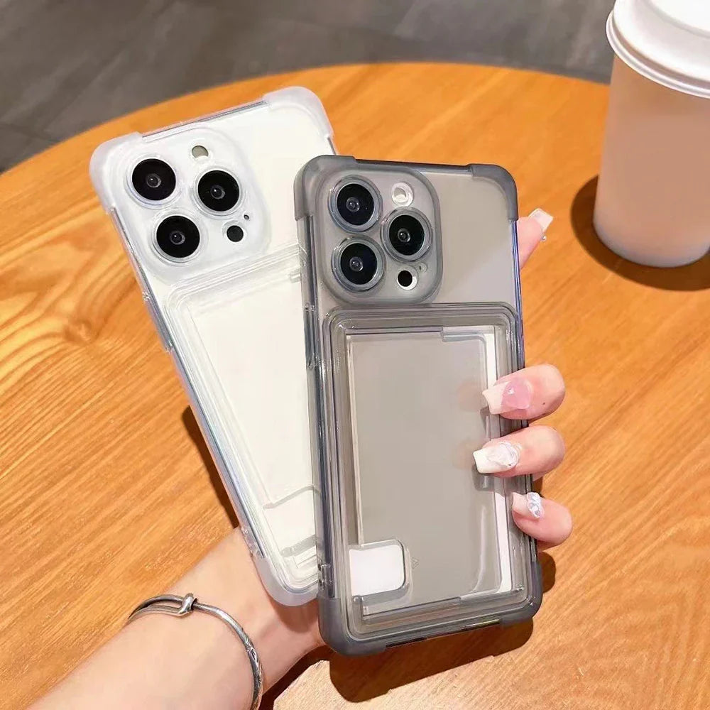 Card Holder Case For Samsung A54 5G Cases Samsung A53 A35 A33 A25 A05 A15 A12 S24 Ultra S23 FE S22 Plus Silicon Card Slot Cover