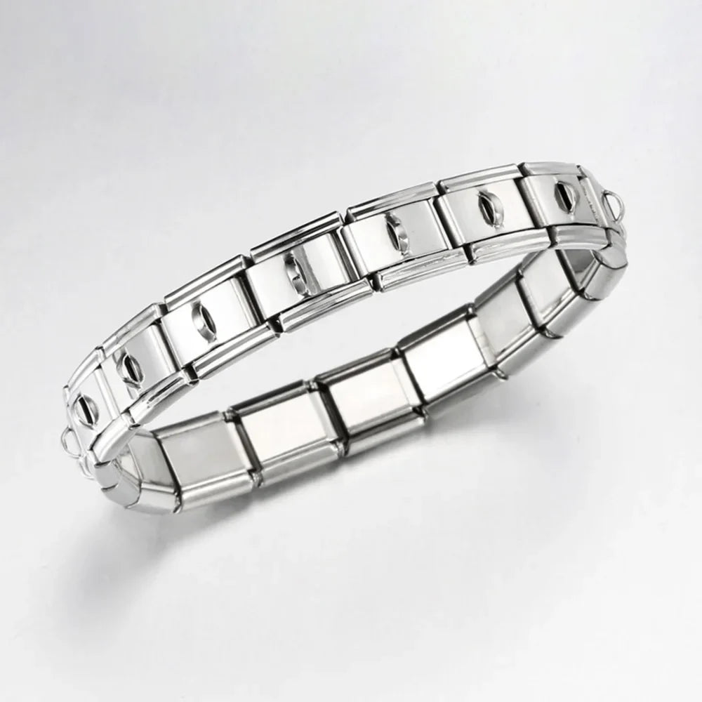 20pcs Wholesale charms italian Stainless Steel 9mm Colorful Style Elastic Bracelet for Woman Men DIY Making Gift Dropshipping