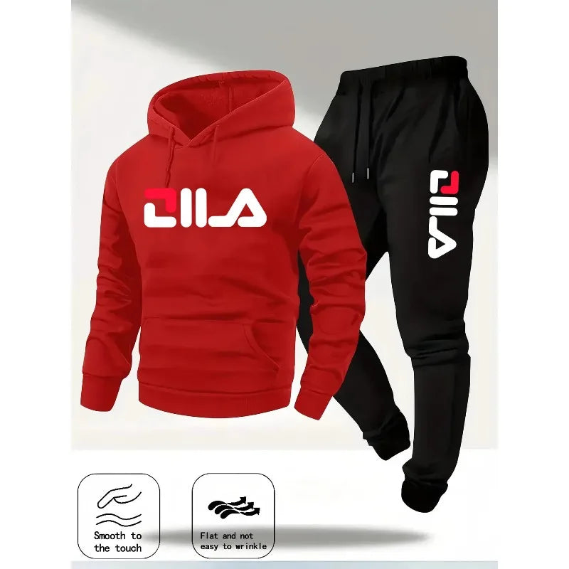 2025Spring and Autumn men's casual suit hooded sweatshirt and sweatpants 2-in-1 comfortable suit suitable for both men and women