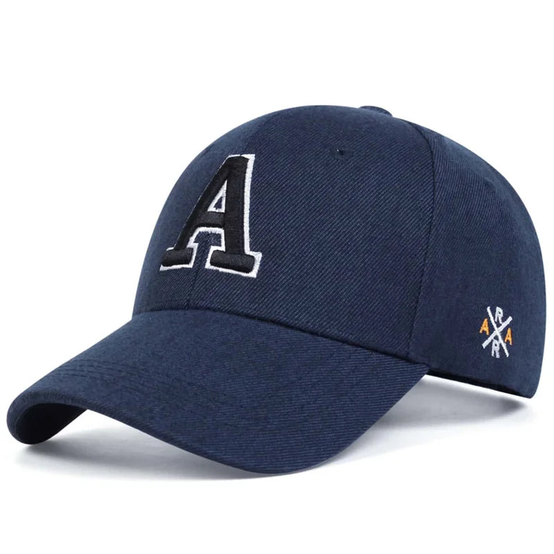 Unisex  A Letter Embroidery Baseball Cap Spring and Autumn Snapback Hat Adjustable Casual Cap Sunscreen Hat