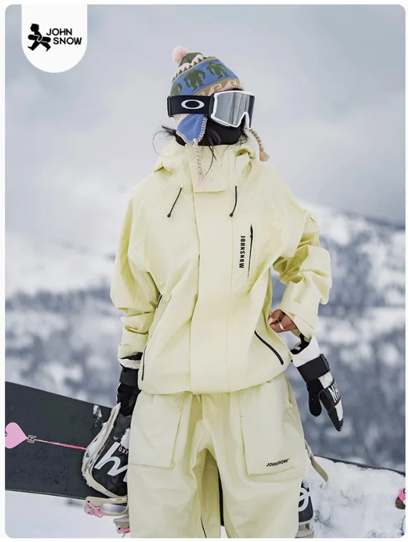 John Snow Winter Ski Suits Men And Women Outdoor Waterproof Breathable Warm Snowboarding Suit Sets Skiing Jacket And Pant