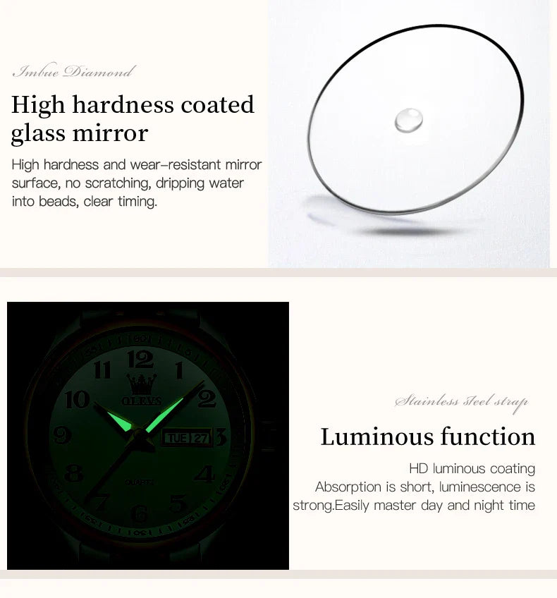 OLEVS 5567 Women's Watch Original Luxury Brand Stainless Steel Waterproof Quartz Women's Watch Elegant Date Zhou Women's watches