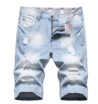 2024 New Summer Shorts Jeans Men Denim Pants Stretch Dark Blue Fashion Design Men's Jeans Slim Straight Male Short Jeans Hombre
