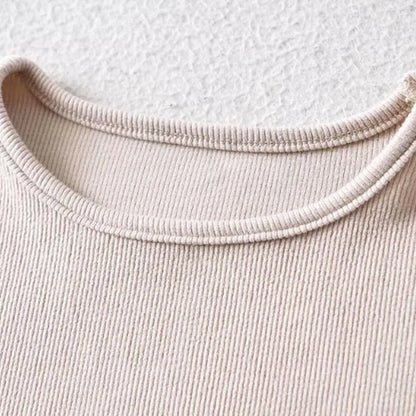 Casual Summer Woman Skinny Fit T-shirt Tight Short-Sleeve O-neck Tee Basic Solid Crop Tops T Shirt