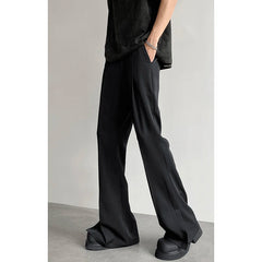 Brown Black Suit Pants Men Fashion Social Mens Dress Pants Korean Loose Straight Casual Flared Pants