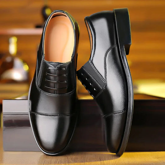 Mens Formal Leather Shoes Slip on Dress Wedding Casual Flats Luxury Walking Oxfords