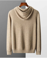 Men's One-piece ready-to-wear Hoodie 100% Merino Wool Knitted Sweatshirt Autumn