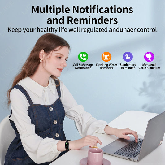 LIGE New Sport Fitness Tracker Smart Bracelet Heart Rate Blood Oxygen Monitor Call Reminder 1.47" Smartwatch Band For Men Women