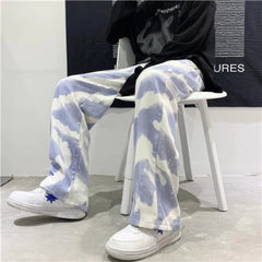 Zebra Y2k Baggy Jeans Pants Men Wide Leg Oversize Pants Fashion Tie-dye