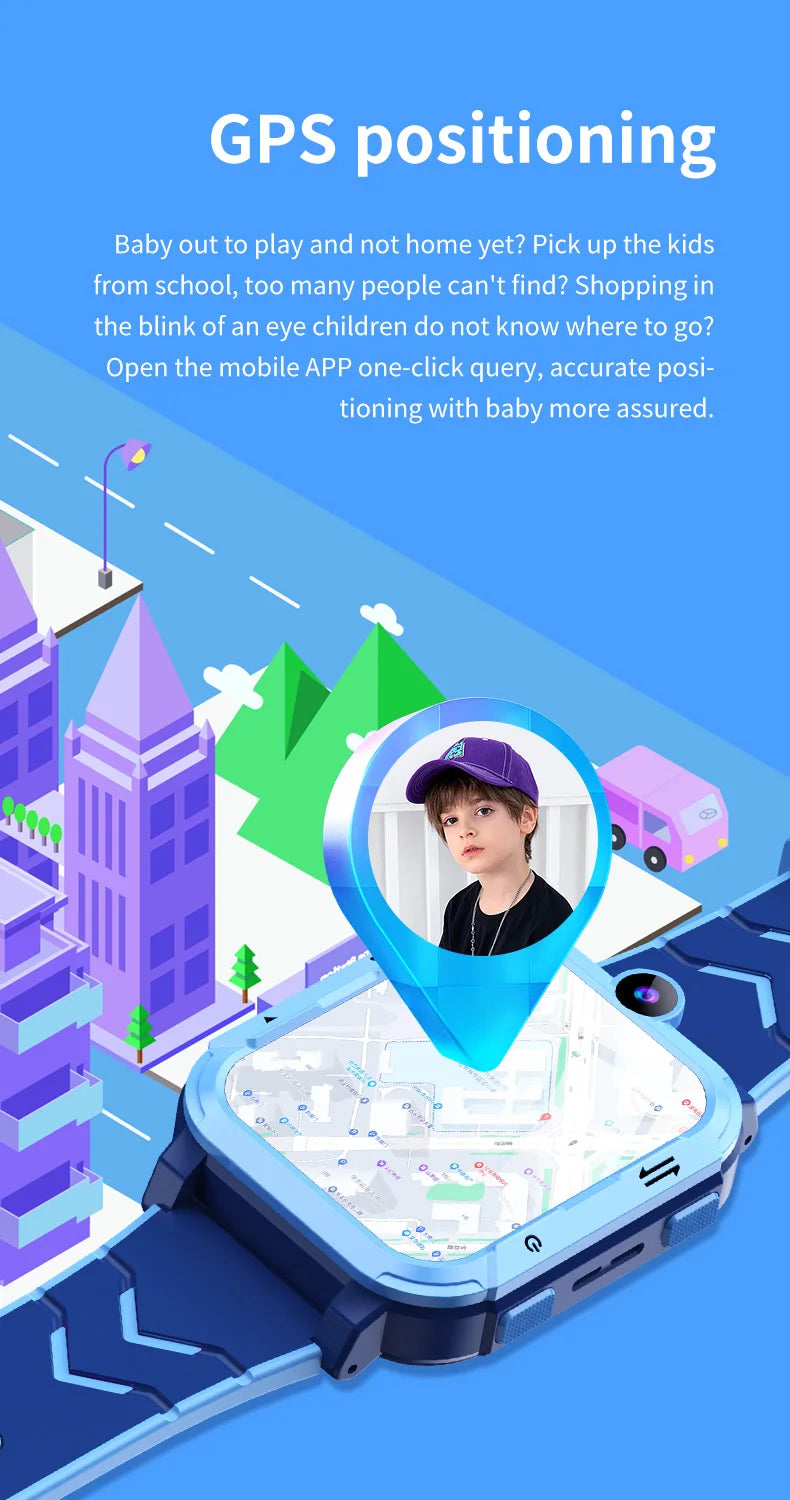 4G Kids Smart Watch GPS WiFi Tracker Location Video Call SOS Call Back Monitor Phone Watch Children Smartwatch Boy Girl Gifts