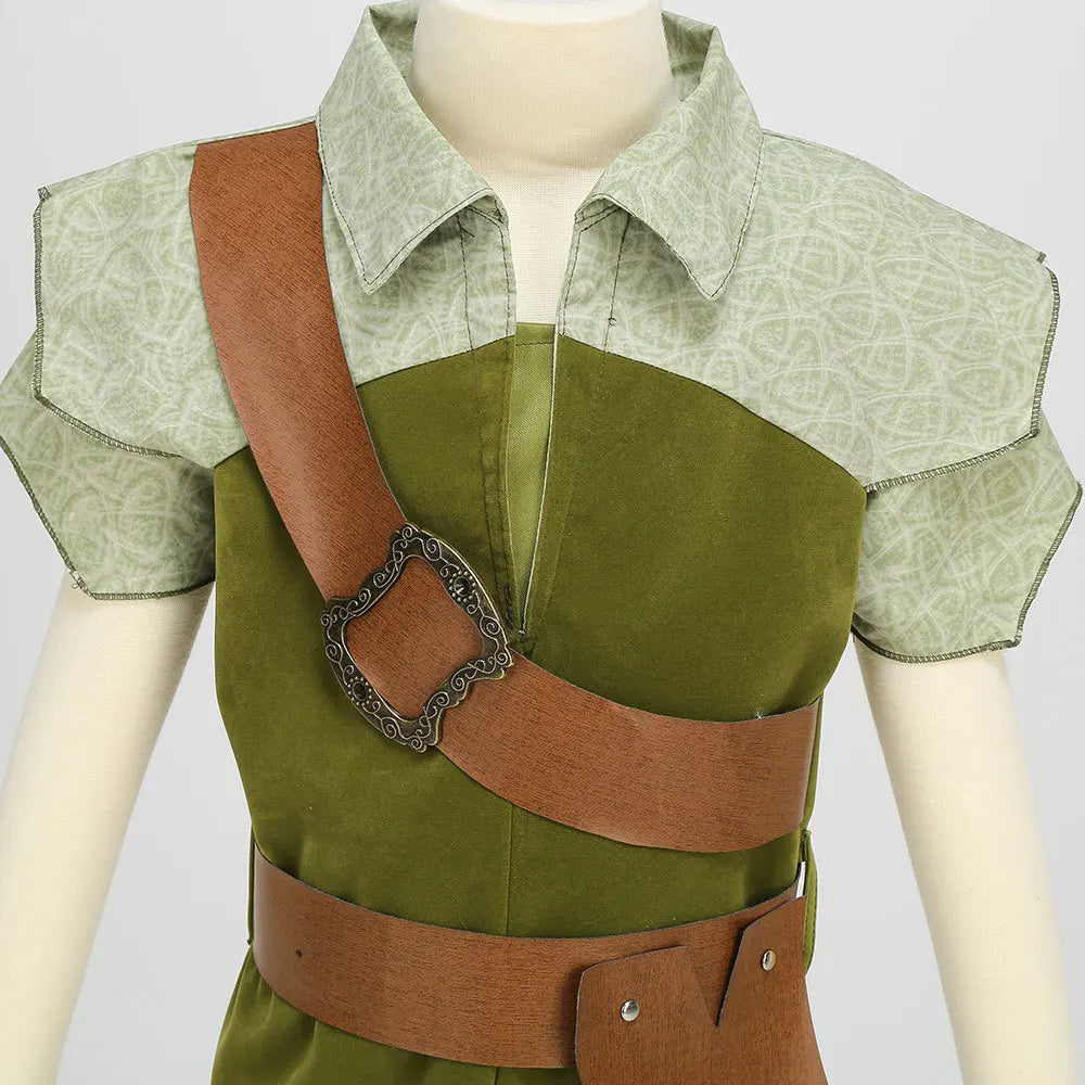 Peter Pan Cosplay Costume Halloween Children's Party Green Elf Clothes Christmas Children Gift Stage Play Performance Costume