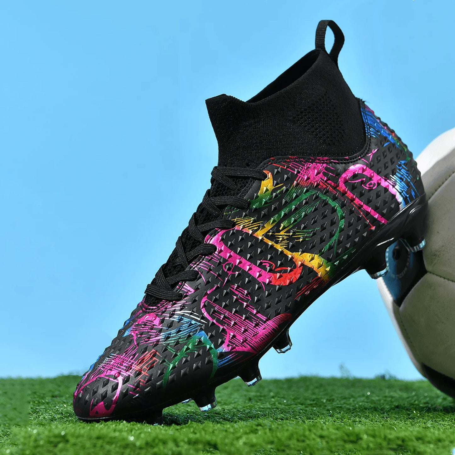 Men Soccer Shoes Children Futsal Non Slip Football Boots Grass Indoor Sports Cleats