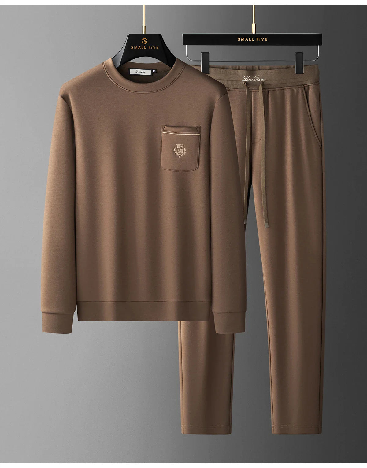 JSBD Autumn Light Luxury Italian Old Money Style Two-piece comfortable air-layer cotton men's sweatshirt casual sportswear set