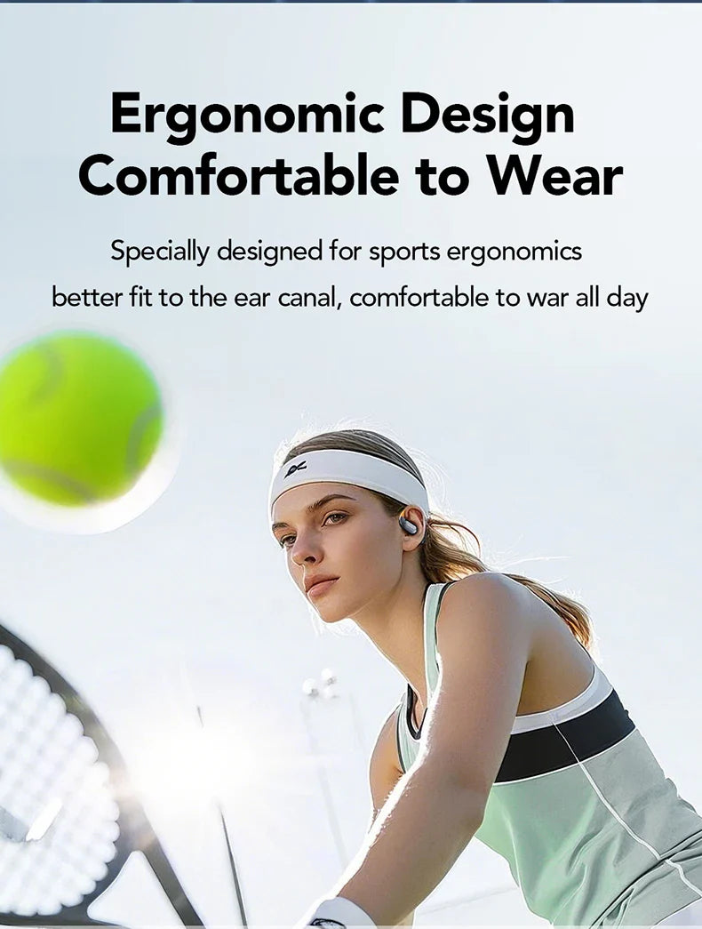 NE27 Bluetooth V5.4 Earphones OWS Sports Bluetooth Wireless Headphones AI Translator Earbuds LCD Touch Screen Open-Ear
