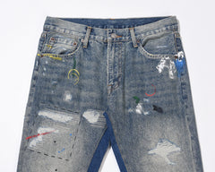 High Street Washes Prints Splashes Ink Retro Streetwear Mens Jeans