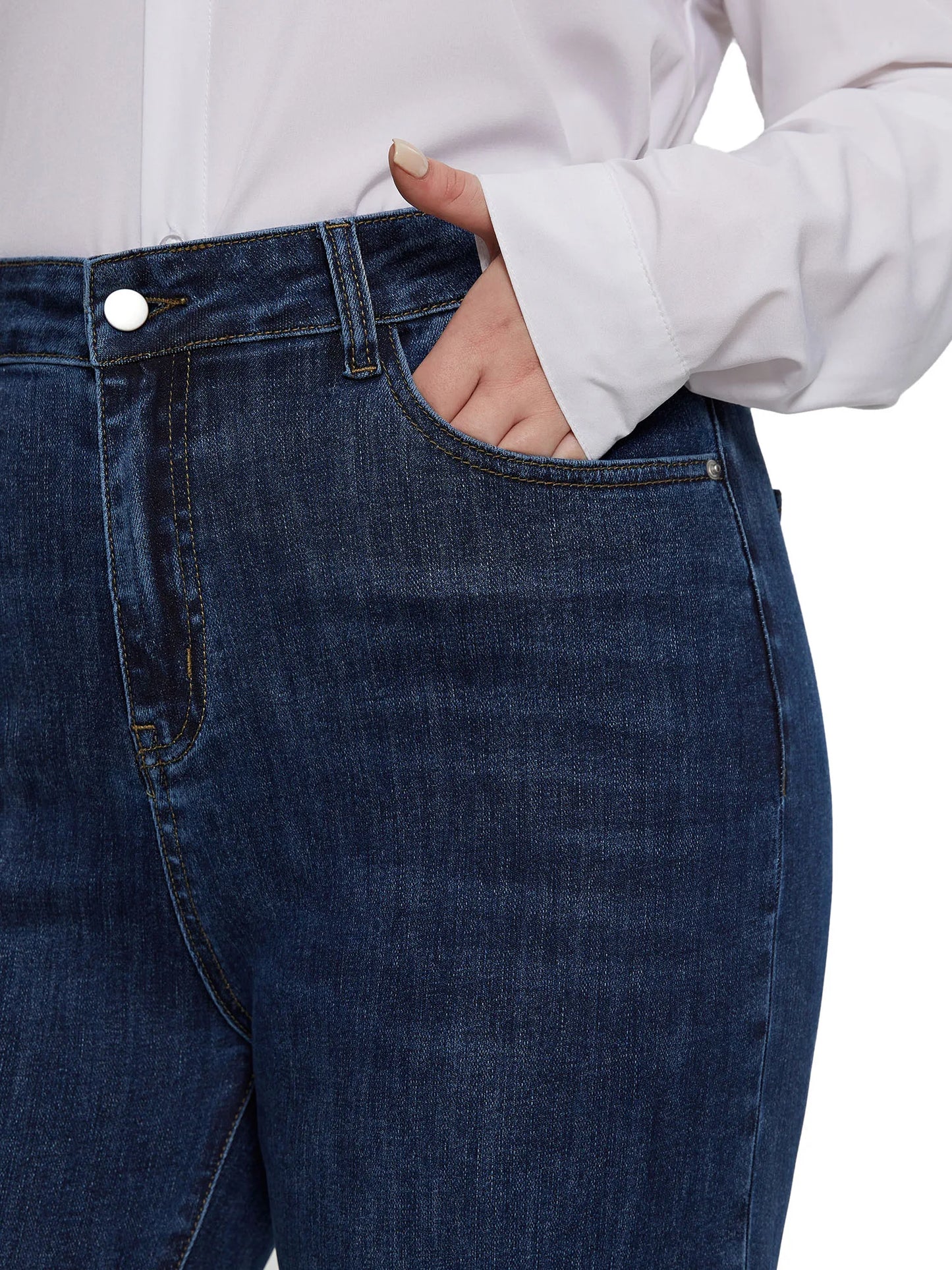 Plus Size Wide Leg Jeans for Women High Waist Stretchy Lady Baggy Jeans