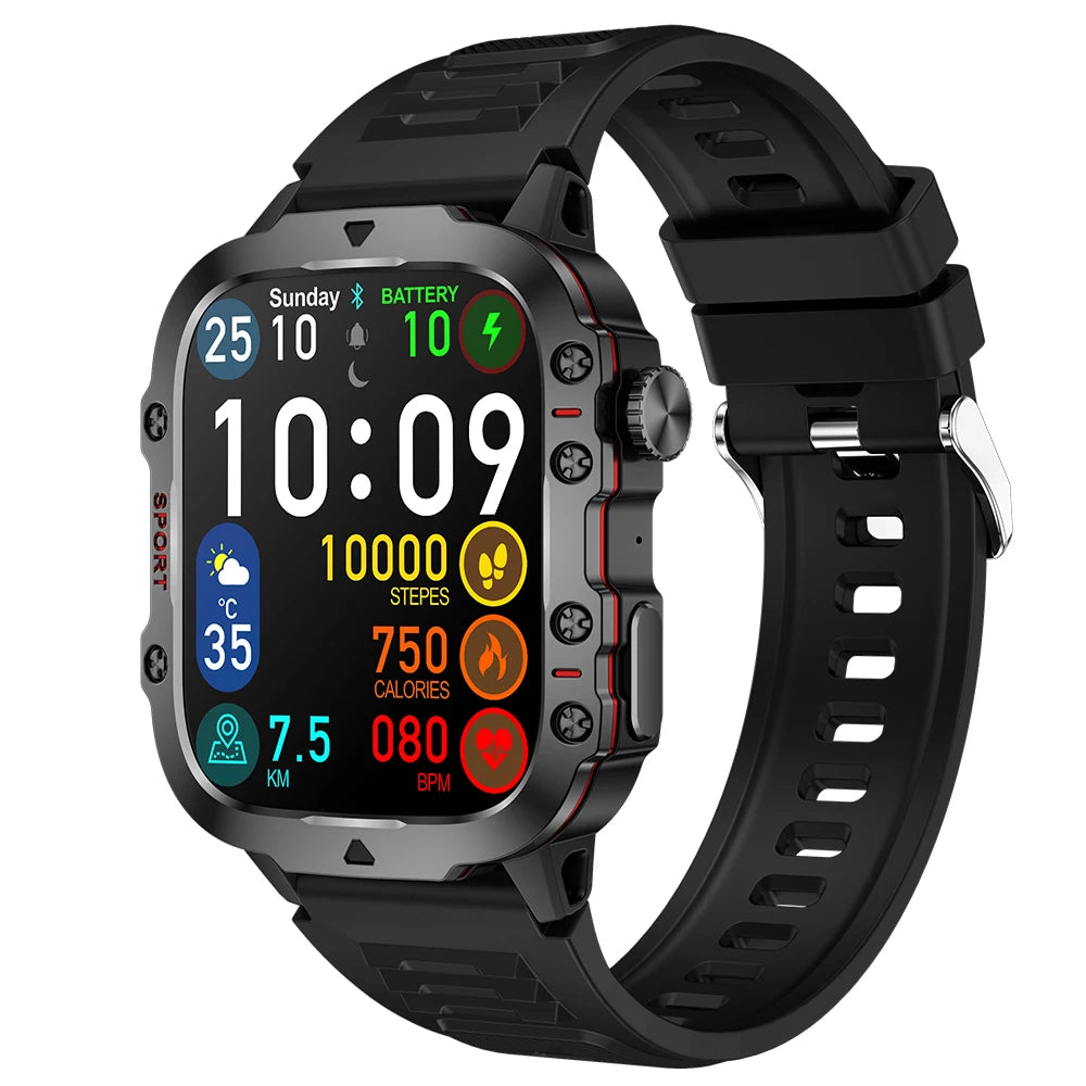 Military Men Smart Watch Bluetooth Call Fitness Clock Heart Monitor 3ATM Swim Waterproof Sport Smartwatch for IOS Android 2025