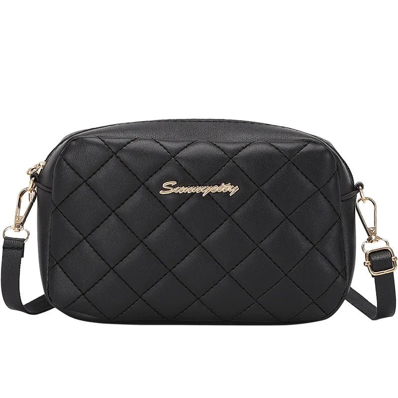 Simple Solid Color Leather Shoulder Bag For Women Lady Crossbody Messenger Bag