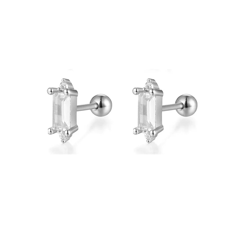 WANTME 925 Sterling Silver Fashion Love Butterfly Romantic Star Crown Screw Stud Earrings for Women Ear Bone Piercing Jewelry