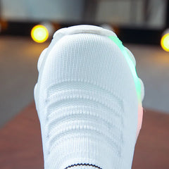 Kids Sneakers Children Baby Girls Boys Letter Mesh Led Luminous Socks Sport