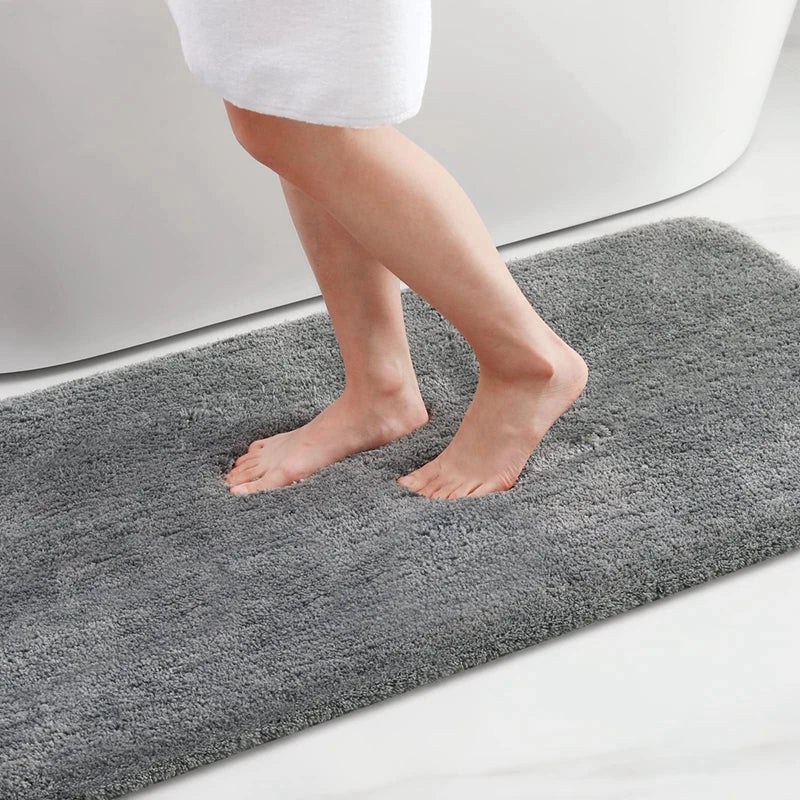 Olanly Luxury Bathroom Bath Mat Absorbent Shower Mat Non-Slip Thick Kitchen Floor