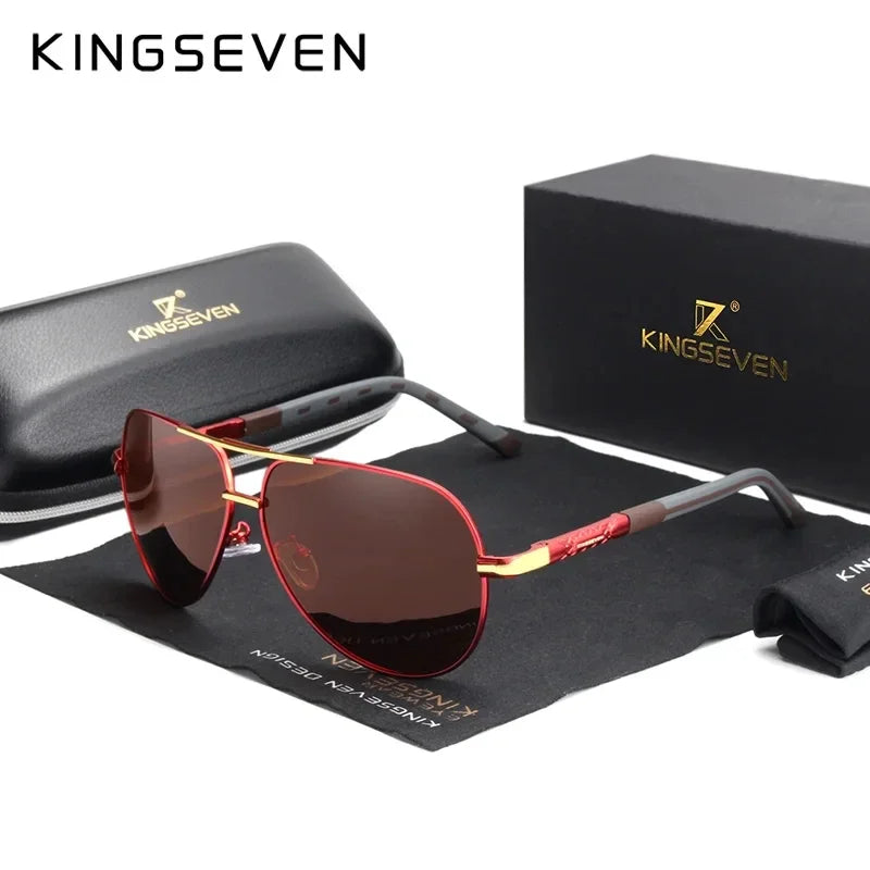 KINGSEVEN Fashion Men Sunglasses Luxury UV400 Polarized Glasses Women Pilot Outdoor Causal Male Female Fishing Driving Eyewear