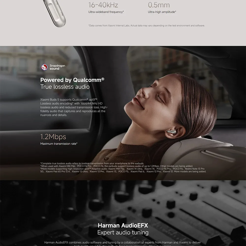 Original Xiaomi Buds 5 Earphone TWS AI Active Noise Cancelling HiFi Wireless Bluetooth Sound Recording Headphone Lossless Audio