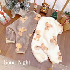 Pet Plush Jumpsuit Autumn Winter Medium Small Dog Clothes Warm Velvet Sweet